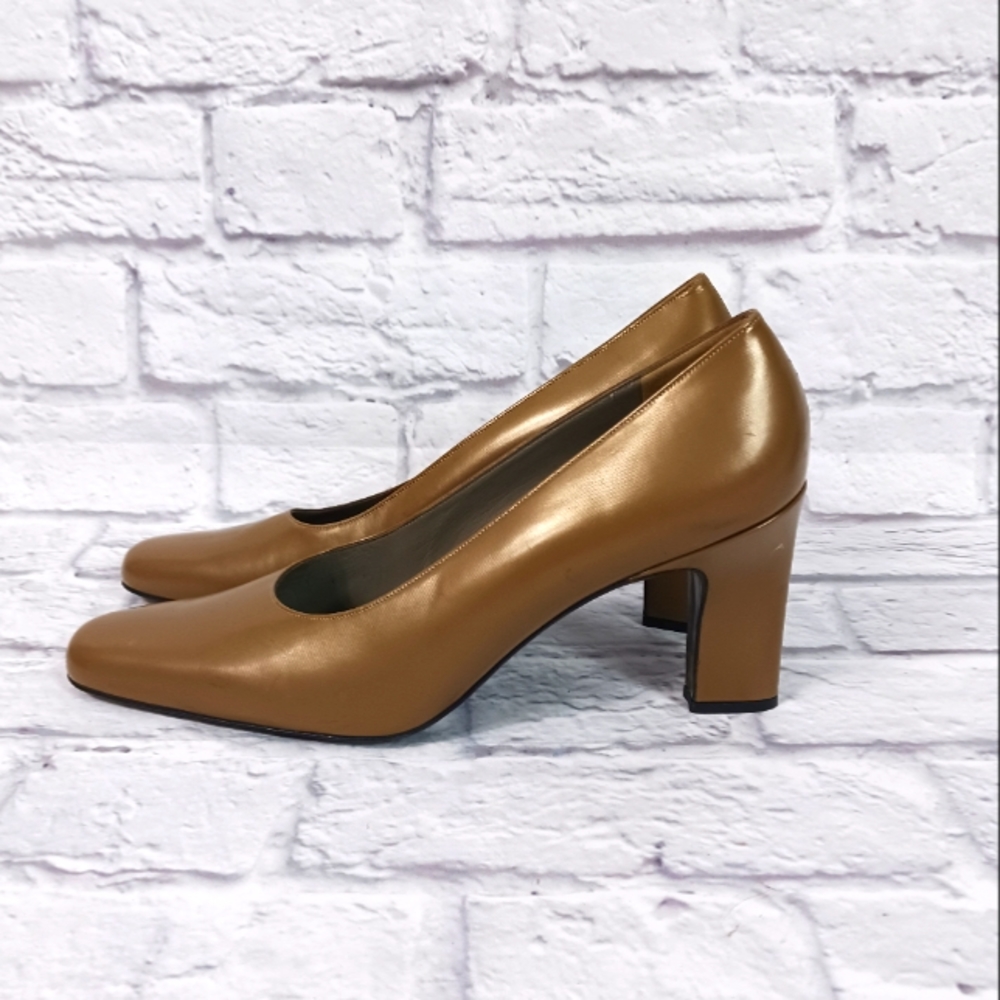 Bally Sheena metallic bronze leather pumps NWOB